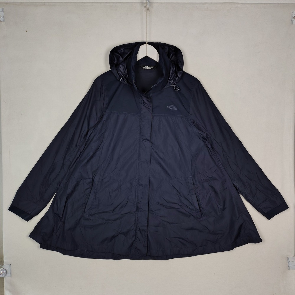 The North Face Womens Navy Hooded Windbreaker Jacket Windwall Size Medium